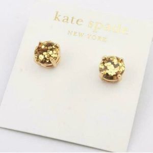 Kate Spade Gold Glitter Stud Earrings